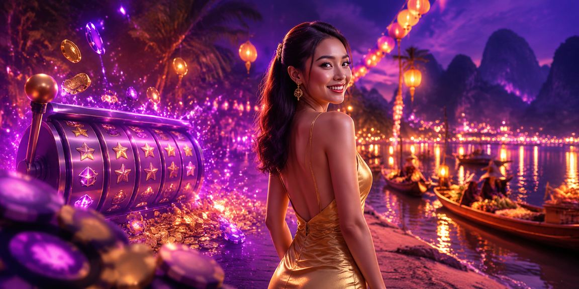 Ánh đèn neon rực rỡ của trò chơi slot tại Ninh Bình