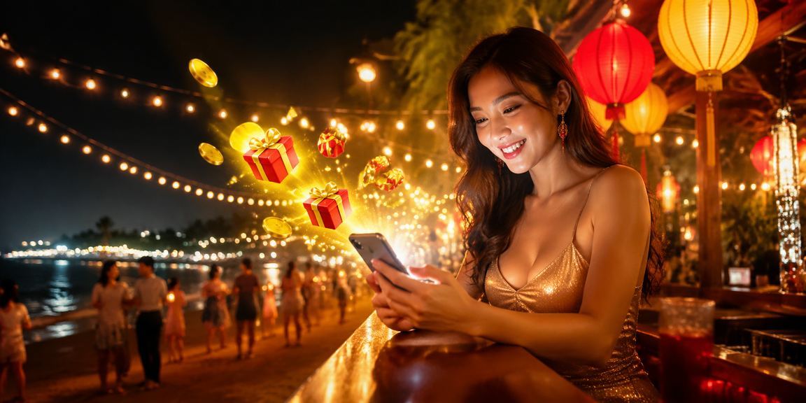 Khung cảnh khu phố casino được nhiều người chơi tại Phú Quốc sử dụng thiết bị di động